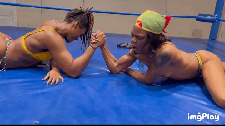 Protein Wrestling - Part 1 FIRST TIME EVER Britny Mercury (Topless) vs Chazzie in a VERY HIGHLY Competitive arm wrestling match
