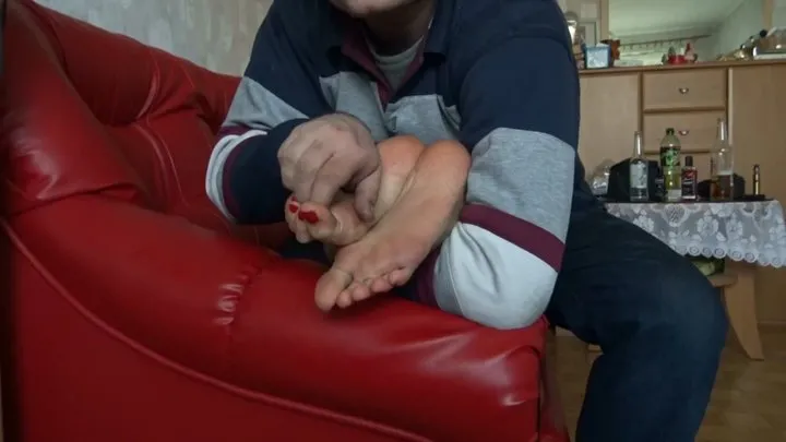 Polish Tickling - Tickling face down Charlotte feet