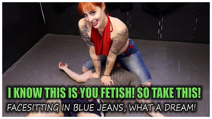 Fire Mixed Wrestling - Trapped and scissored between my blue jeans legs