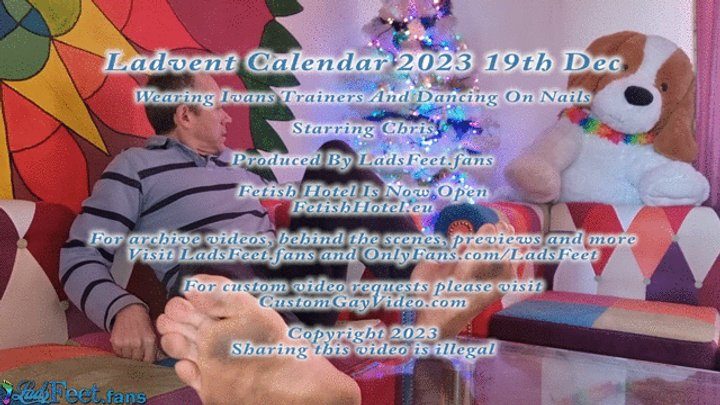 Ladsfeet And Tickling - Ladvent Calendar 23 - 19th Dec - Wearing Ivan's Trainers And Dancing On Nails