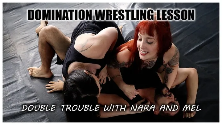 Fire Mixed Wrestling - Double scissorholds, tickling and foot domination