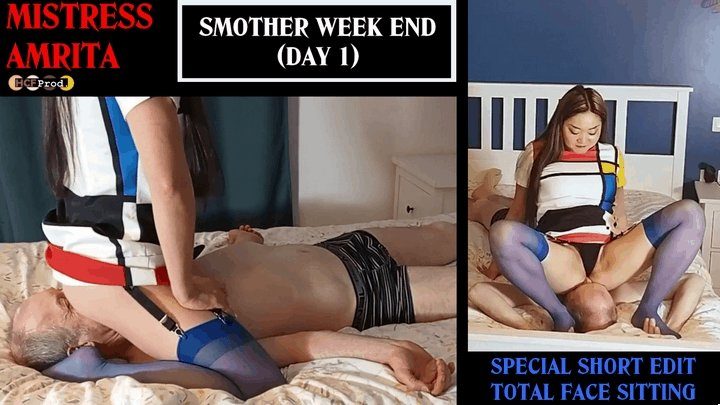 Squeeze N Smother - MISTRESS AMRITA s FACE SITTING TRAINING WEEK END for her slave (DAY 1) SHORT EDIT 480p