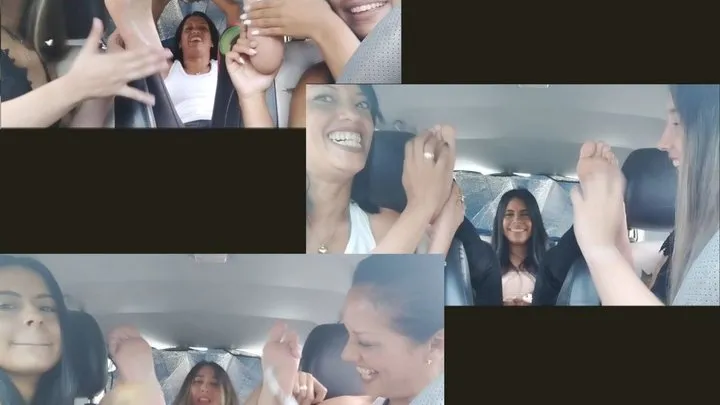 Ninosticklingstudio - Full video tickling in the car Soles de Nino Emily and Daniela