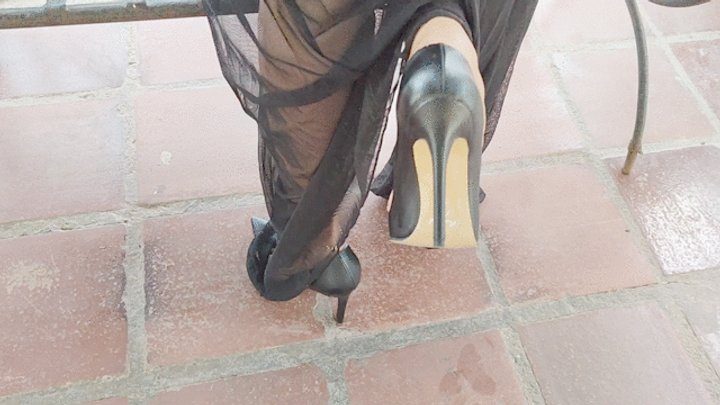 Foot Fetish Paradise - Diana Senior High Arches Fetish on Classic Black Pumps