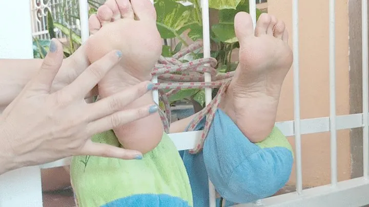 Foot Fetish Paradise - Milah Arches Foot Tickling in the window