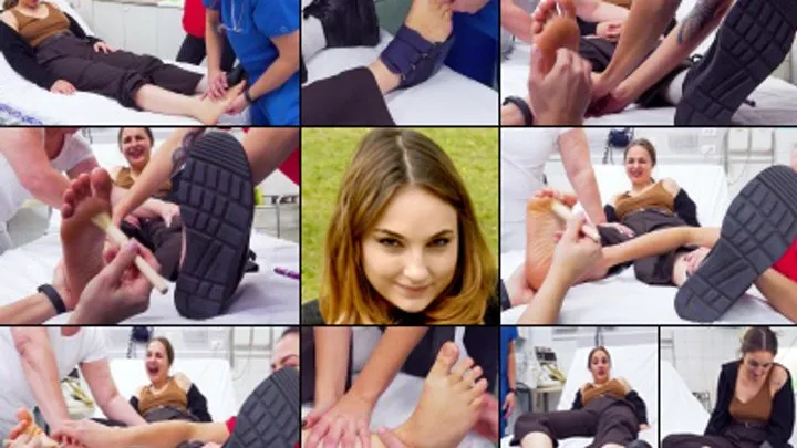 Bizarre Foot Tickle Interrogations - Ophelia Sprained Foot Intensive Tickle Therapy at the Foot Clinic (in HD 1920X1080)