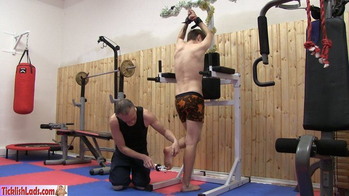 Ladsfeet And Tickling - David S Tinsel Tickle In The Gym HD MultiCam Part 2
