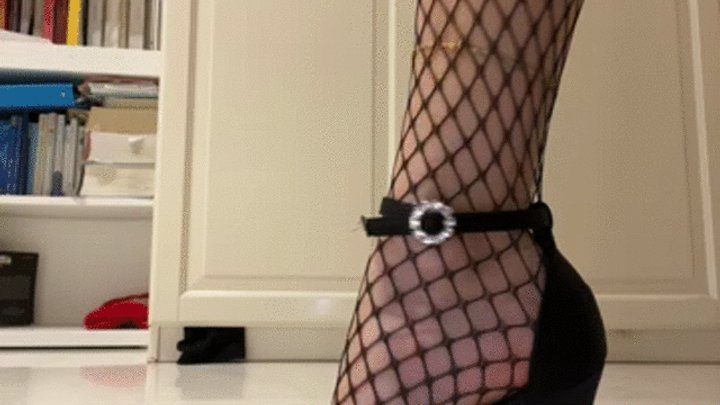Giorgina2666 - Sensual female feet with Fishnet stockings stiletto heels