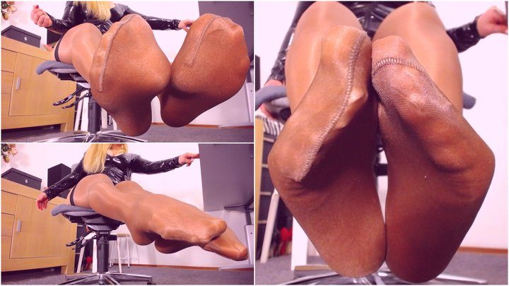 Sexy Teacher Nylon Goddess 4u - 606 Smelling nylon feet JOI - Nylon foot fetish, suntan stockings, seamless pantyhose, nylon feet smelling JOI slave training, cum countdown, pantyhose domination JOI, nylon soles, nylon toes