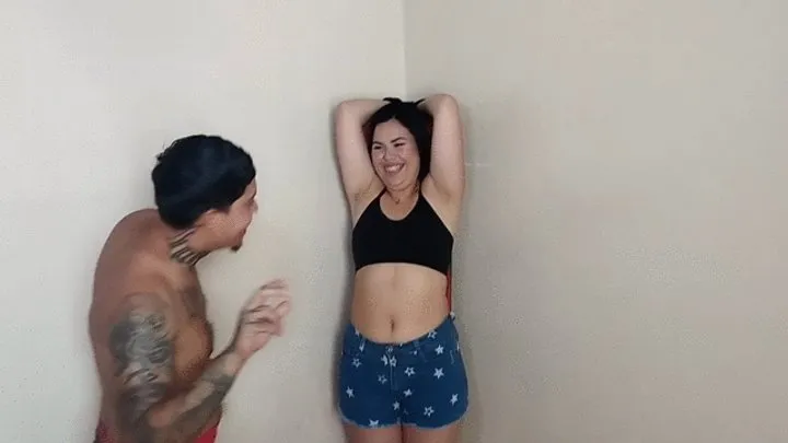 Ninosticklingstudio - Full Video Tickle Belly Button Thiany and Julio