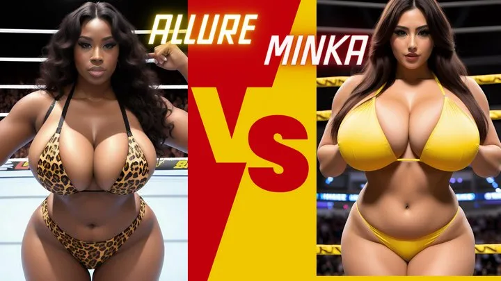 Nicolewrestles - Topless big tit female pro wrestling: Minka Kim vs Allure HD