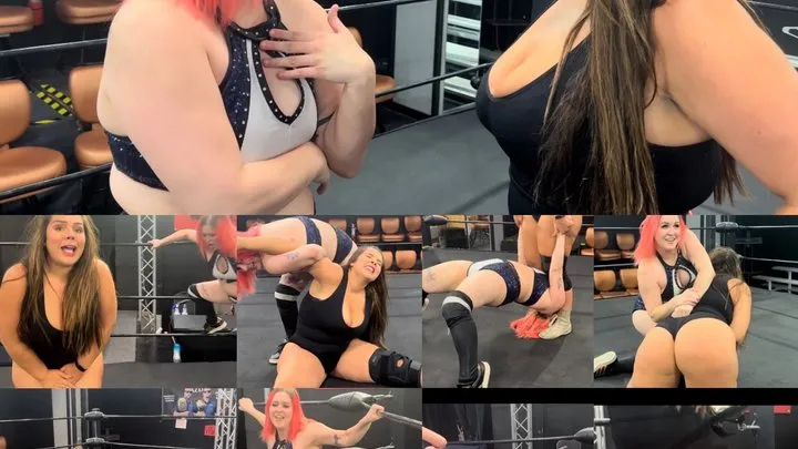 Power Girls Pro Wrestling - Nadia vs aria ( spanking, Stinkface and suplexs)