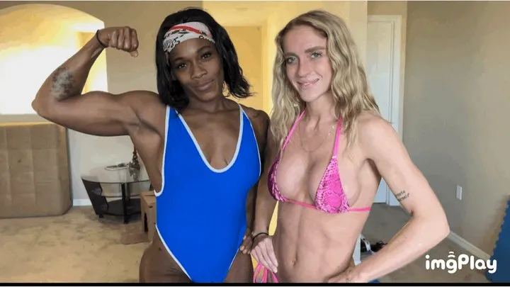 Protein Wrestling - Part 1 FIRST TIME EVER Sugar Diamond vs Buff Blondie in an Competitive Arm Wrestling Match