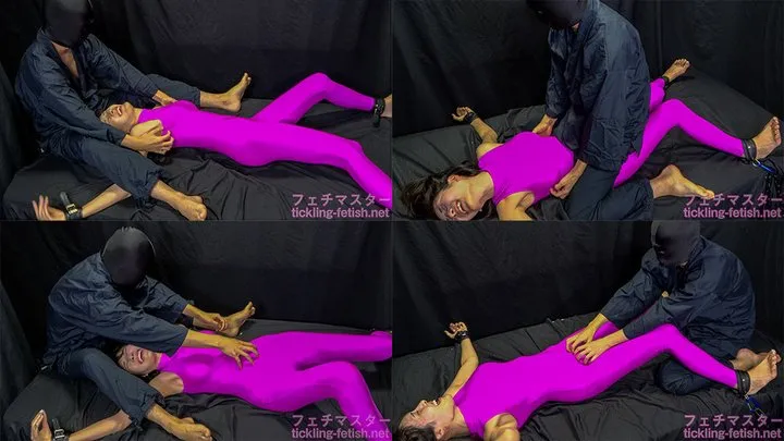 Japanese Asian Tickling Fetish - Mikana Mii - Tickle and punish the beautiful woman in the catsuit - Bed restraint edition - (MF TICKLING) (Mikana's TICKLING part1) - MOV