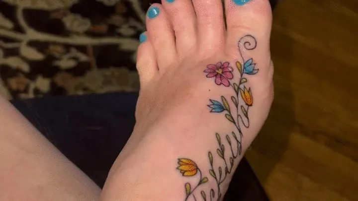 Foot Fondling - Tickling my foot with a feather