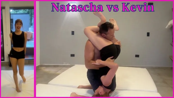 Kink Sports - 19 Year old Tennis Player vs 40 Year old Man - Natascha vs Kevin - Competitive Scissor Escape Wrestling
