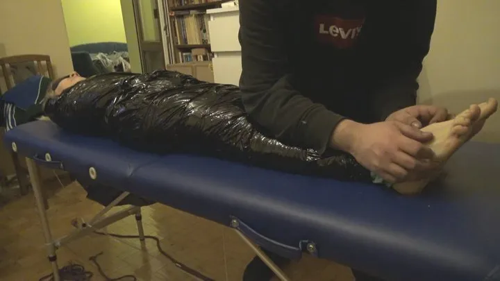 Polish Tickling - Tickling wrapped Justyna feet