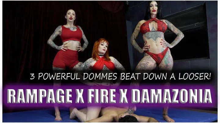 Fire Mixed Wrestling - Rampage X Fire X Damazonia taking down a looser