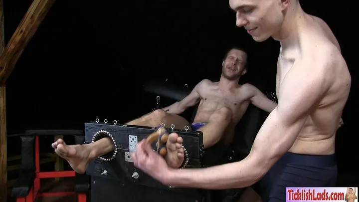 Ladsfeet And Tickling - Corey Tickled By Milos In The Chair HD Full Video 26 Mins