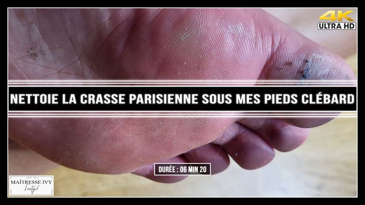 Maitresseivy - Nettoie la crasse parisienne sous mes pieds clébard 4K