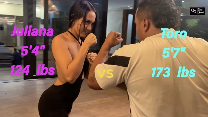 Kink Sports - Competitive Scissorhold Escape Wrestling - Fitness Girl Juliana vs Male Weightlifter Toro