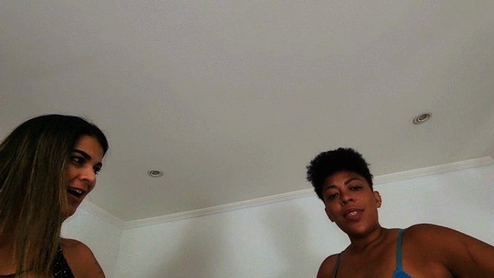 Evil Brazilian Girls - Double Face sitting interracial, by Rainha Nicole, Queen Black and Satina, (cam by Manu) FULL HD