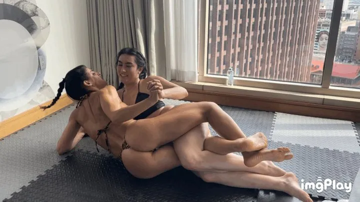 Protein Wrestling - Part 2 FIRST TIME EVER Bianca Blance vs Kylie Kennedy in a Sensual Oil Wrestling Match