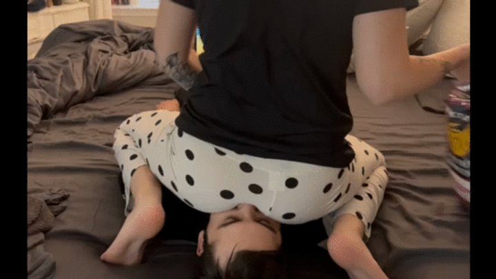 Scarlett Sits - Fully Ignored under my Ass! While I enjoy his Credit Card and Chips!