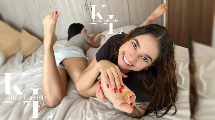 Klp Luana - Tickles Time: Simona Prone Soles Tickled by Luana's Red Nails