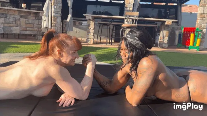 Protein Wrestling - Part 1 FIRST TIME EVER Tyler Dare Vs Sugar Diamond in an Competitive Topless Wrestling Match