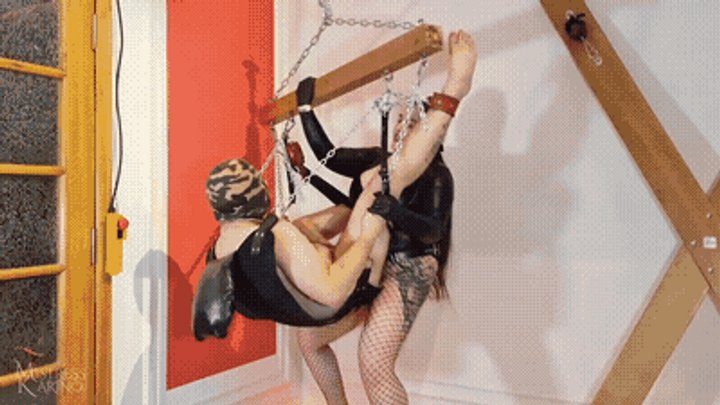 Mistresskarino - Pegging facesitting and ass worship with 2 slaves - [720p] | Mistress Karino