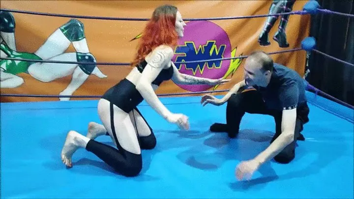 The Russian Amazons - Skilled girl in leather top vs very skinny guy part 2