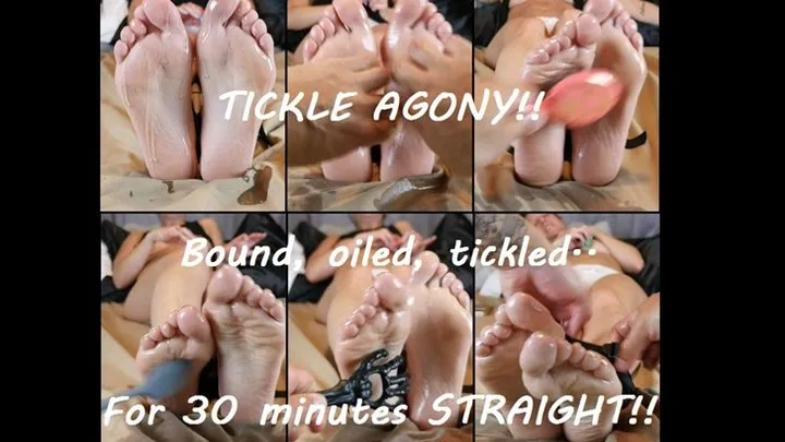 Natashamichaelofficial - 30 Minutes of Bound Oiled Foot Tickling AGONY (Close-Up)!!