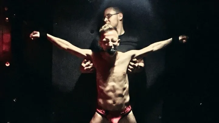 Nathan Justice - Inside Chicago Gay Dungeon: Little Landon Stretched On The Wall (Part 1)