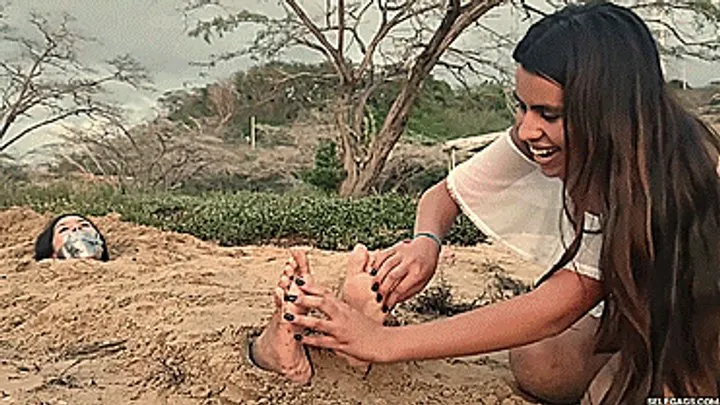 Selfgags - Sand Buried For Foot Tickling! (low res mp4)
