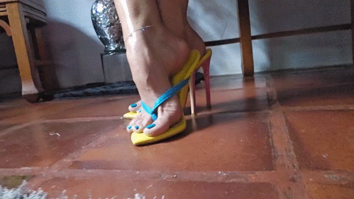 Foot Fetish Paradise - Milah Arches the Queen of the Highly Arched Feet modeling her colorful sandals