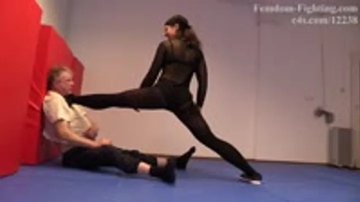 German Goddess Femdom Fighting - Sophia-The Black Nylon Pantyhose Ninja Strikes Again