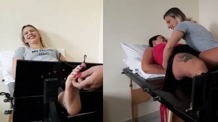 Brazilian Tickling Site - Raquel In Stocks Tickled By Melissa And Revenge - HD