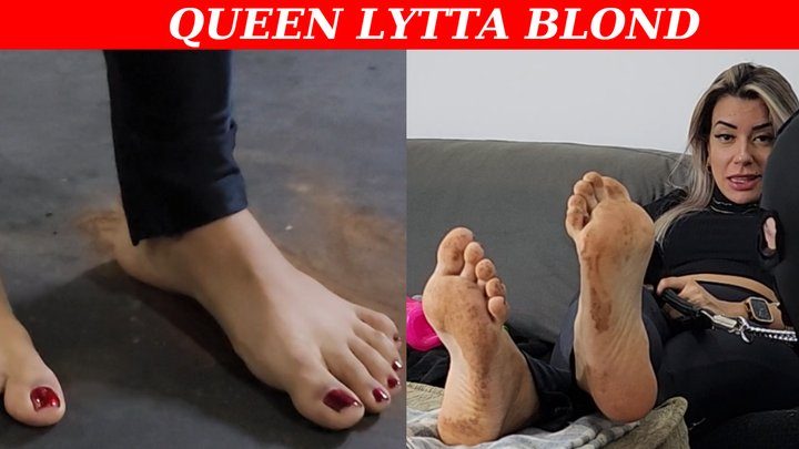 Queen Lytta Blond - Queen Lytta Blond - Dirty feet EP 4 - Sexy Lytta makes her Slave lick her dirty feet after walking on dirt - FOOT WORSHIP - DIRTY FEET - FOOT DOMINATION - FOOT HUMILIATION - SOLES - TOE SUCK - FEMDOM - DIRT - (720p)