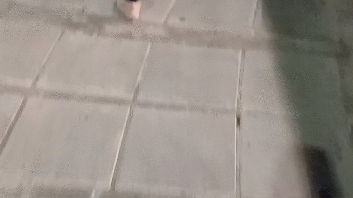 Ballbusting&footjob - Night barefoot walking