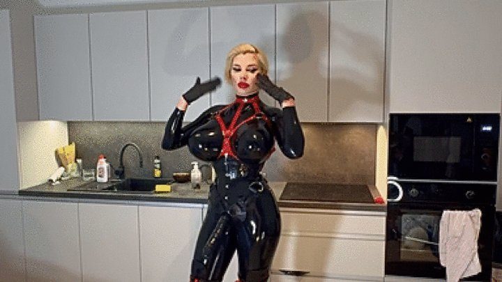 Goddess Slavena - Extremely Sweat Undressing Heavy RubberDom POV JOI Sniff and Lick