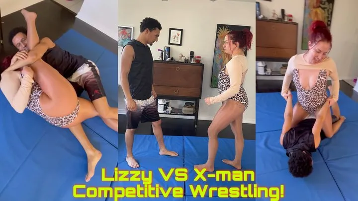 Sassy's Fetish Shop - Lizzy VS X-man Competitive Wrestling!