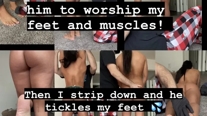 Lexa Muscles - Nude Feet Tickling in Gloves, Clothed Male Naked Female