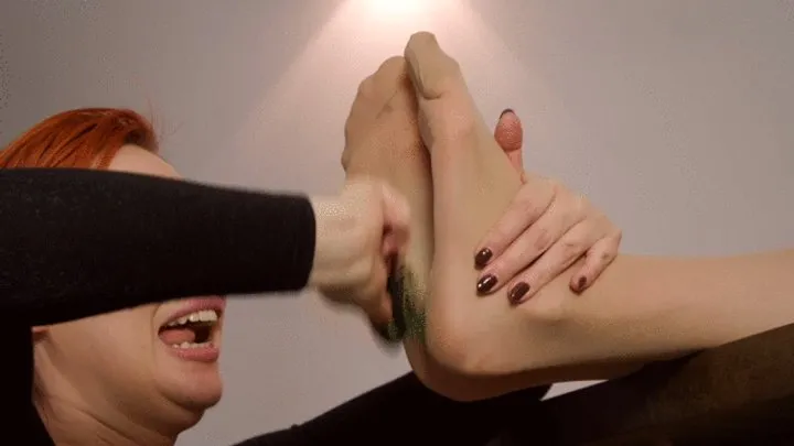 Polish Mistress Clips - Stella Lies On Her Back In Creamy Skirt And Weronika Tickle And Lick Her Feet In Tan Pantyhose - Part 1 - HD 2560x1440