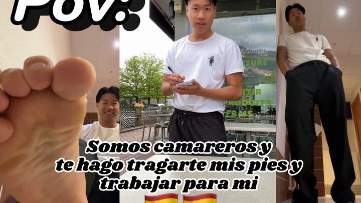 Findomjerry - POV : somos camareros y te hago chuparme los pies y trabajar por mi