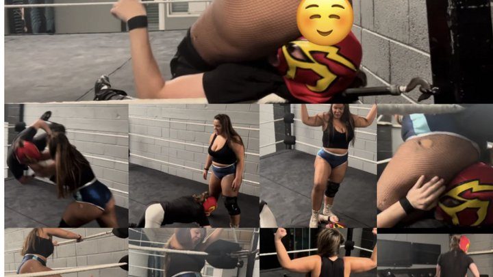 Power Girls Pro Wrestling - skinny male gets destroyed by giantess female