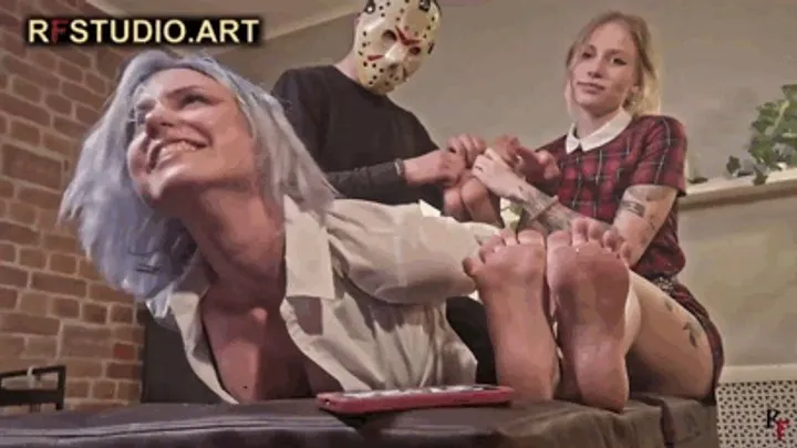 Rf Studio Production - Astrid Finds an Odd Side Job - One Hour of Foot Tickling in Pantyhose Hogtie with Assistant Olivia - Part 1 (FULL HD MP4)
