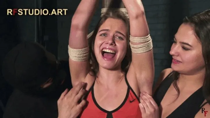 Rf Studio Production - Leya Tied to a Pole - Underarm and Belly Tickling by Xena and John (FULL HD MP4)