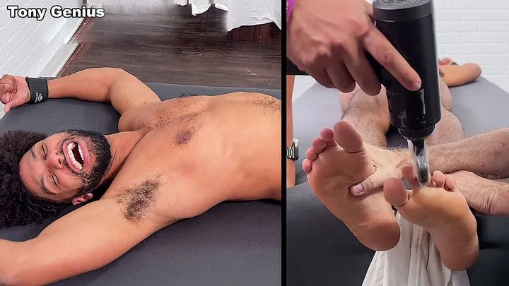 Male 4 Male Tickling  Foot Worship - Tony Genius Tickled Naked