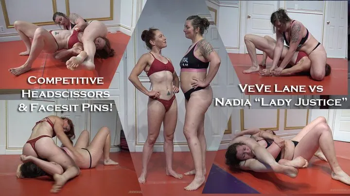 Doom Maidens Wrestling - VeVe vs Nadia: Competitive Headscissors & Facesit Pins Match! (June 2024)